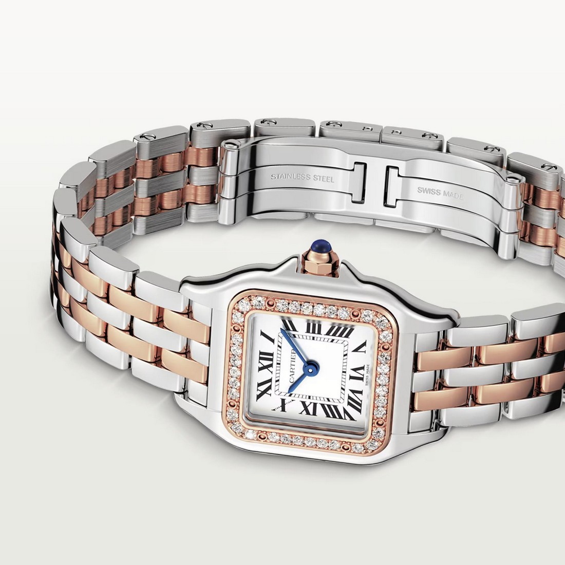 Đồng Hồ Cartier Panthère De Cartier Small Watch Nữ Xám Vàng Hồng